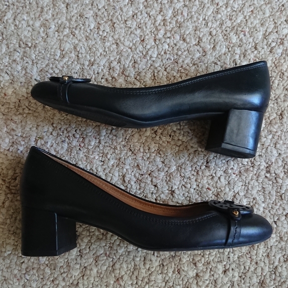Tory Burch Mini Miller Logo Pump Heels - Black Size 7.5 - Picture 10 of 15